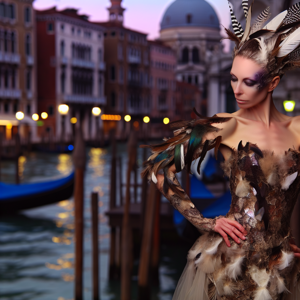 Cate Blanchett, kuş tüyü ve kumaş parçalarından oluşan elbisesiyle Venedik’te büyüledi